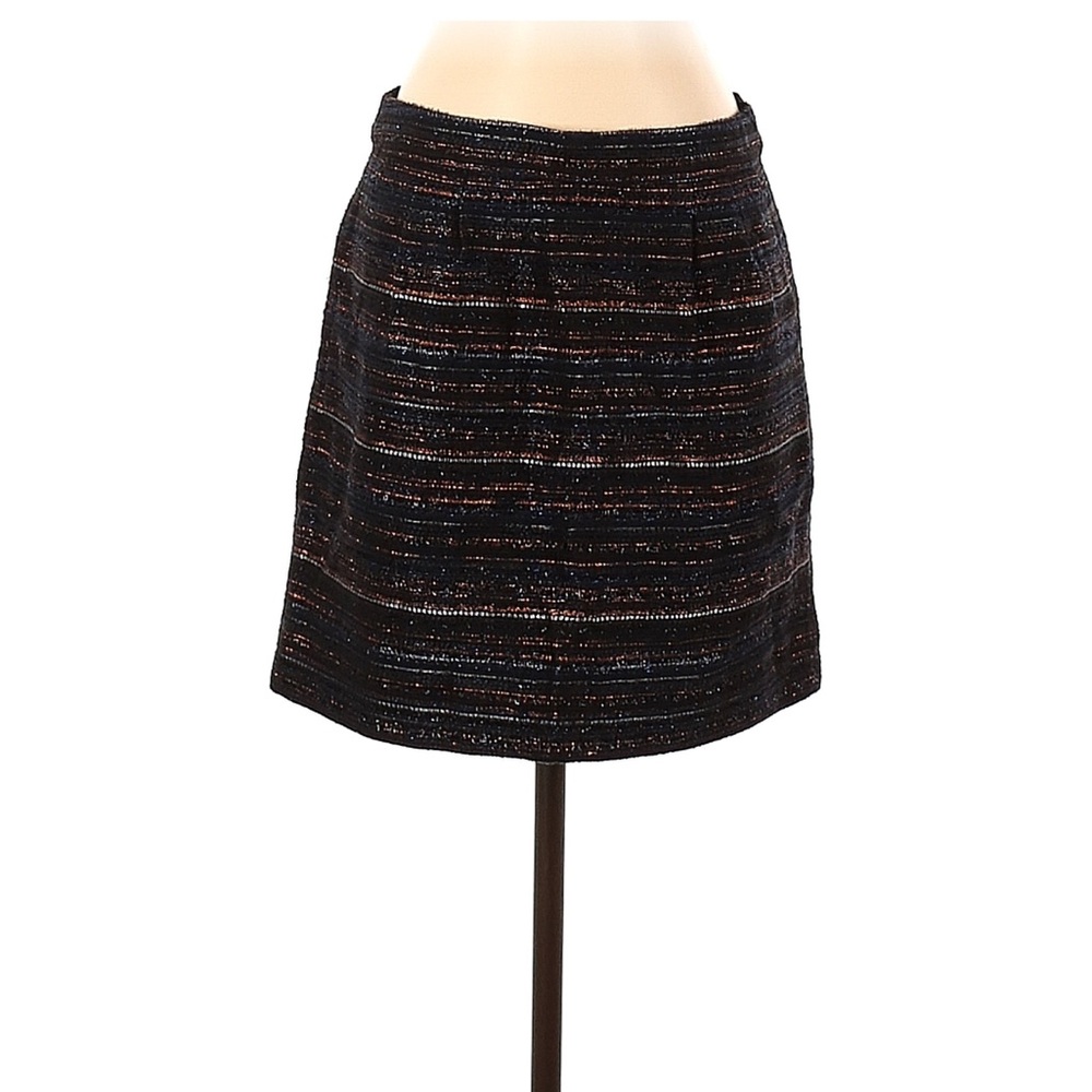 Jcrew factory navy and copper sparkle mini skirt size 4